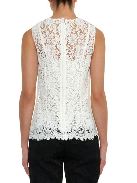 dolce gabbana white blouse|dolce and gabbana lace top.